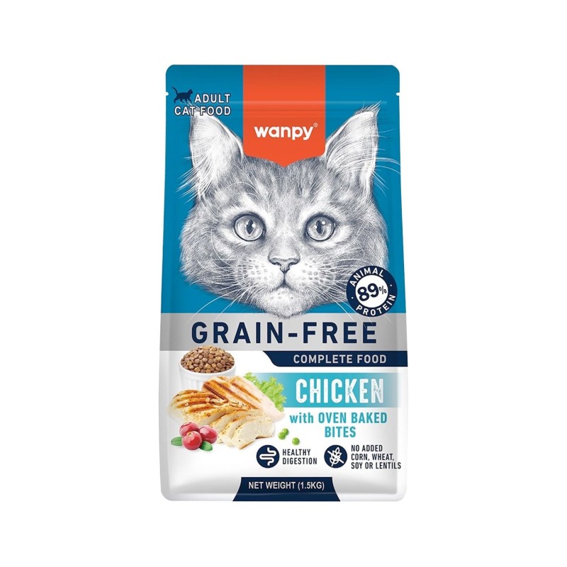 WANPY GRAIN FREE CHAT ADULTE AU POULET 1.5 KG