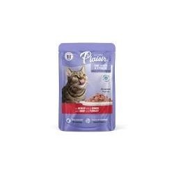 Plaisir Pochon au boeuf et à la  dinde 100 g chat