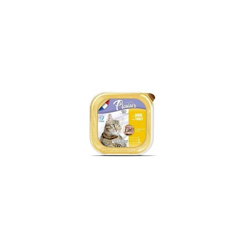 Plaisir chat adulte pâté au dinde 100g