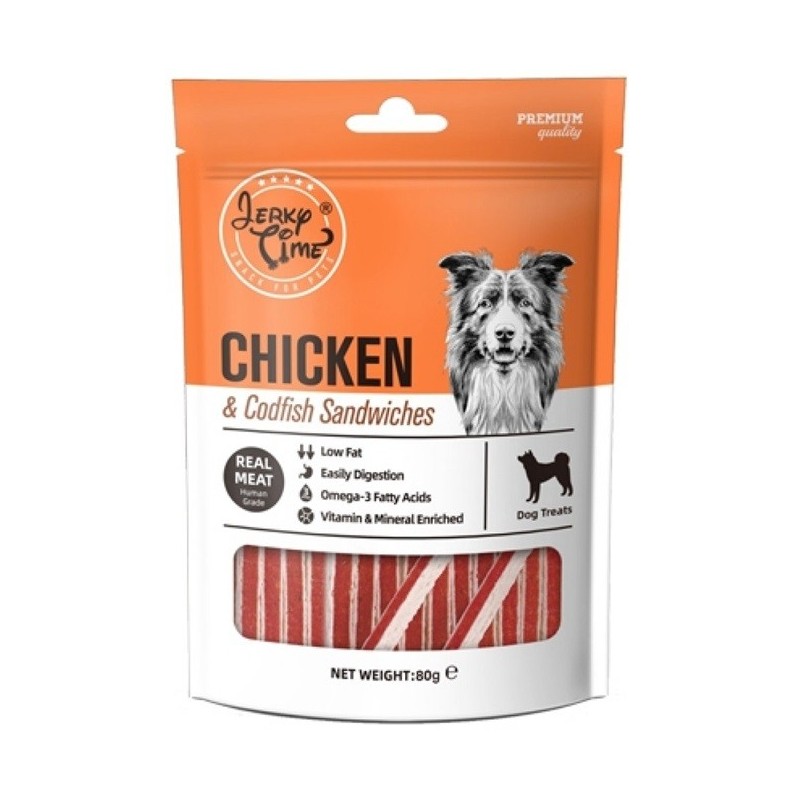 Jerky Time Sandwiche au poulet et cabillaud 80 g