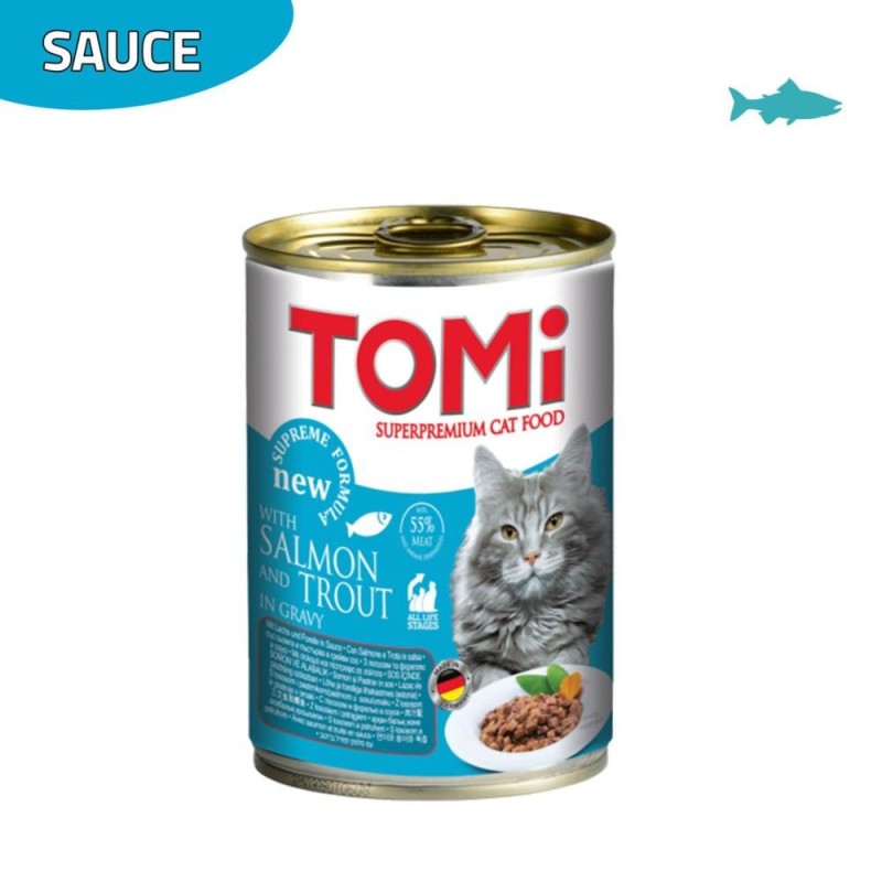 Tomi chat en sauce saumon et truite 400 g