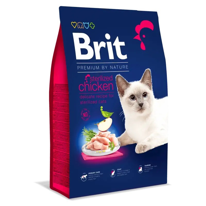 Brit Premuim Poulet Stérilisé chat 8KG