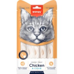 Wanpy Friandises chat crème au poulet 5*14 g