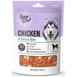 Jerky Time mini os au poulet enrichis en calcium 80 g