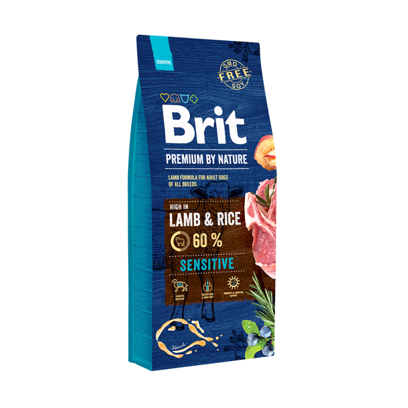 Brit premuim by nature lamb et rice sensitive 15kg