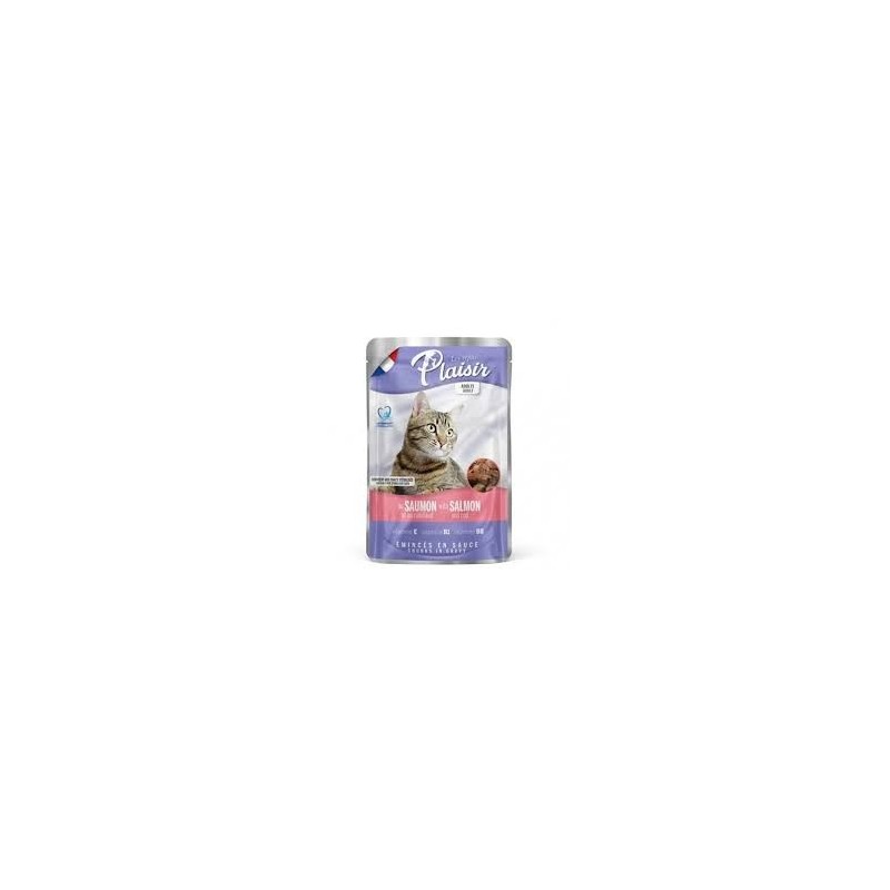 PLAISIR chat adulte pochon au saumon et au cabillaud 100g