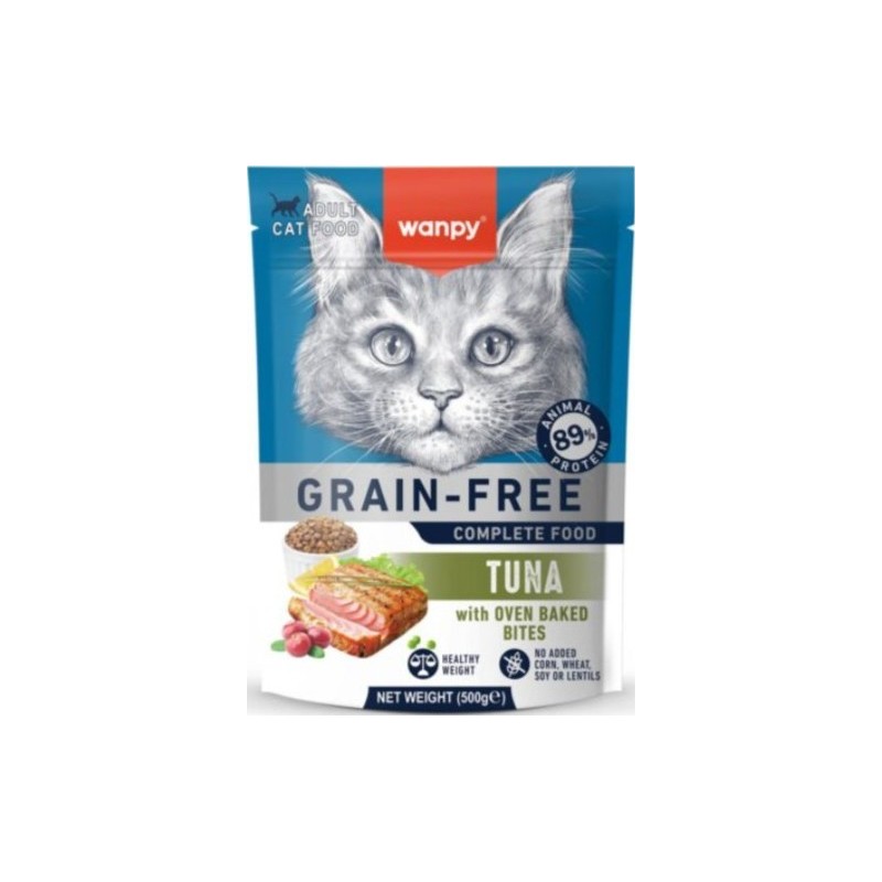 WANPY GRAIN FREE CHAT ADULTE AU THON 500 G