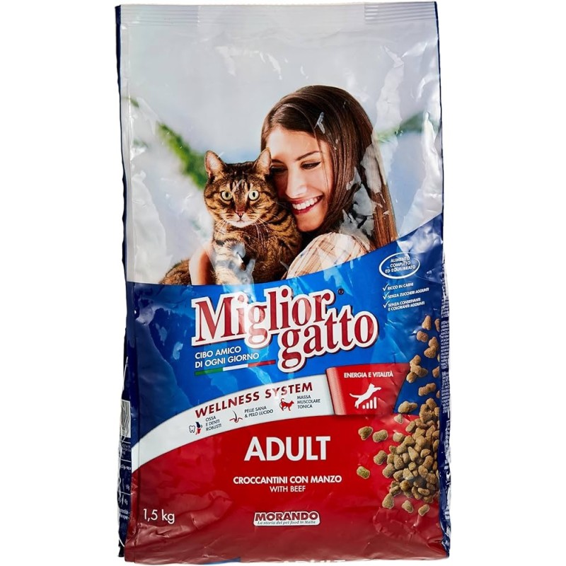 MIGLIOR GATTO Chat Adulte au bouf  1.5 KG
