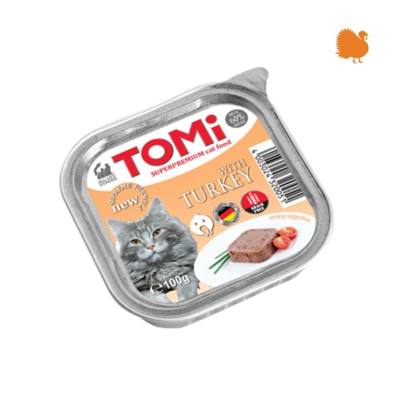 Tomi Barquette chat au dinde 100 g