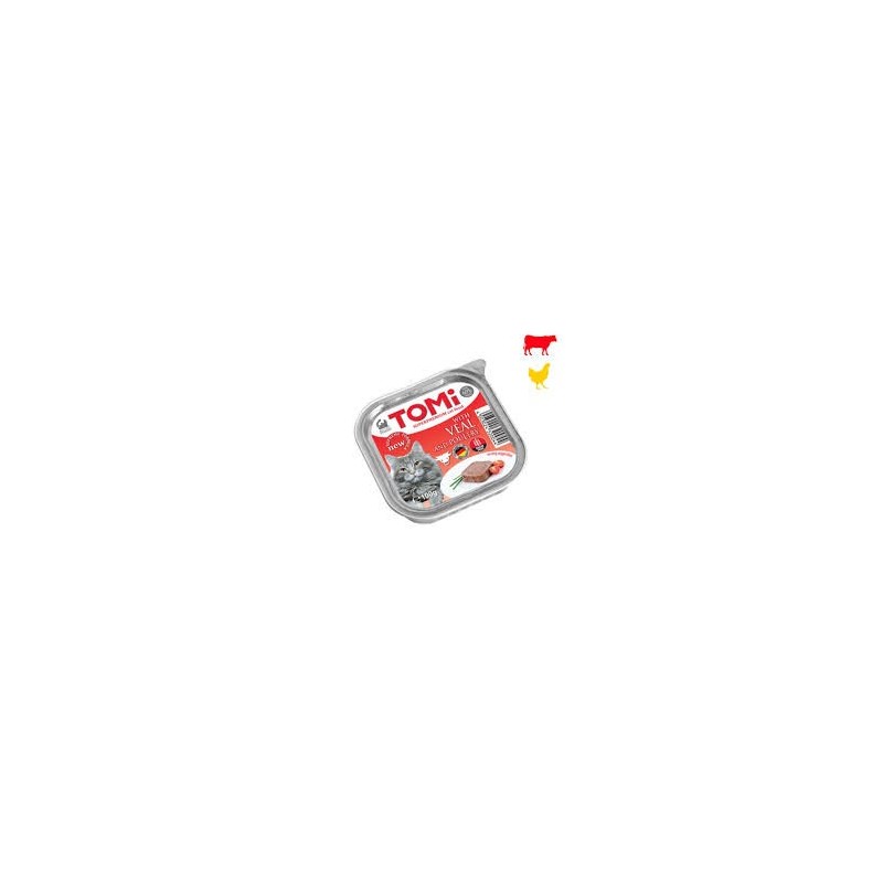 Tomi chat barquette 100 g veau et poulet