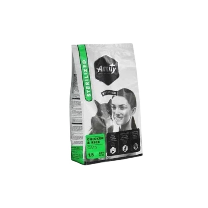 Amity Premium chat sterilise au poulet et riz 1.5 kg