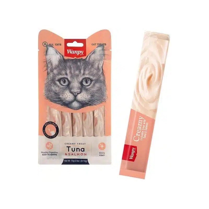 Wanpy Friandises chat crme au thon 5*14 g