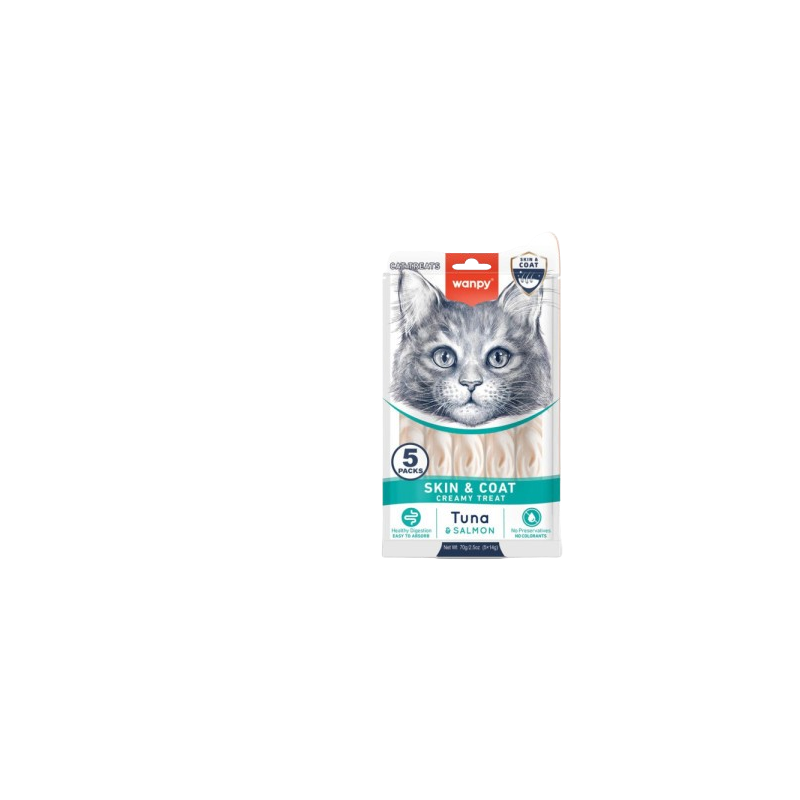 Wanpy Friandises chat SKIN et COAT 5*14g