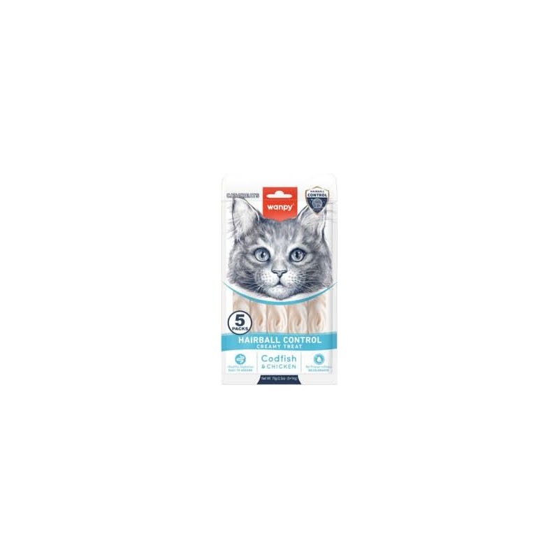 Wanpy Friandises chat HAIRBALL CONTROL 5*14 g