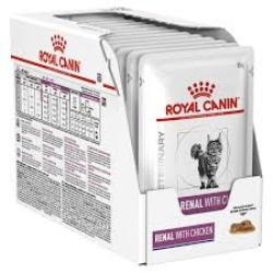 RAYAL CANIN CHAT VETERINARY RENAL EN SAUCE POULET 12*85G