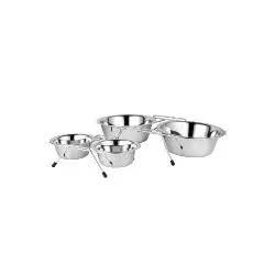 2 Gamelles Inox 2.8 Lt + Support