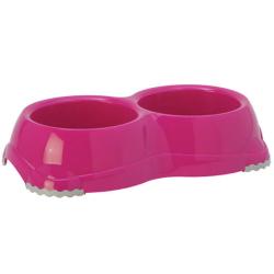 Gamelle Double Plastique Smarty Rose 2* 645 ml
