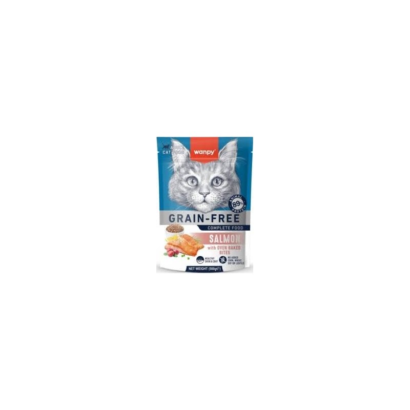 WANPY GRAIN FREE CHAT ADULTE AU SAUMON 500 G