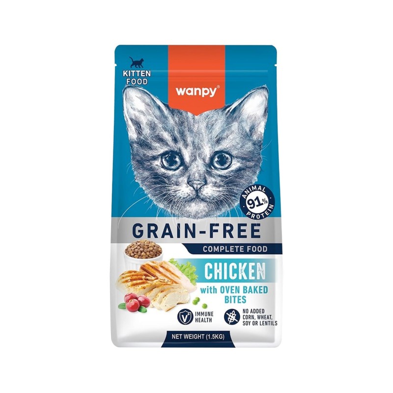 WANPY GRAIN FREE CHATON AU POULET 1.5 KG